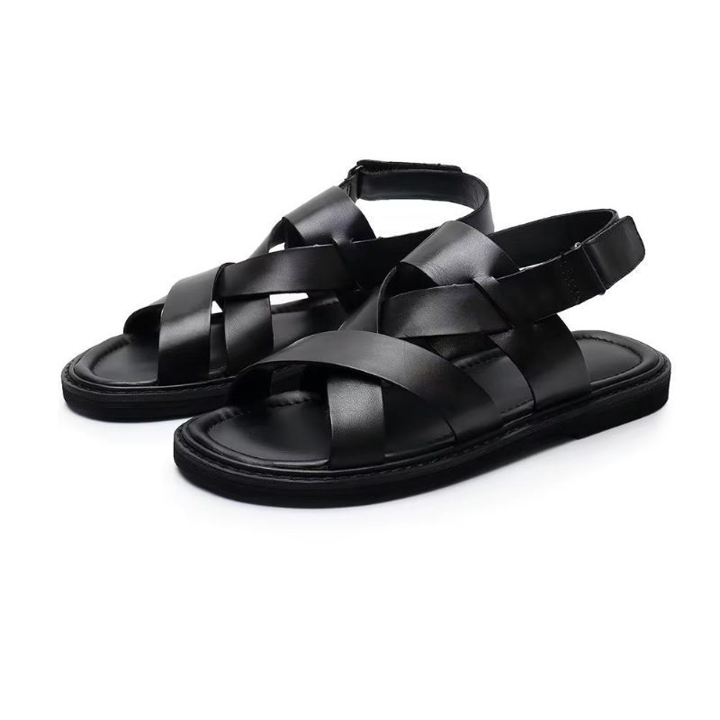 Mænds Fritidssko Roman Peep Toe Sandaler - Sort