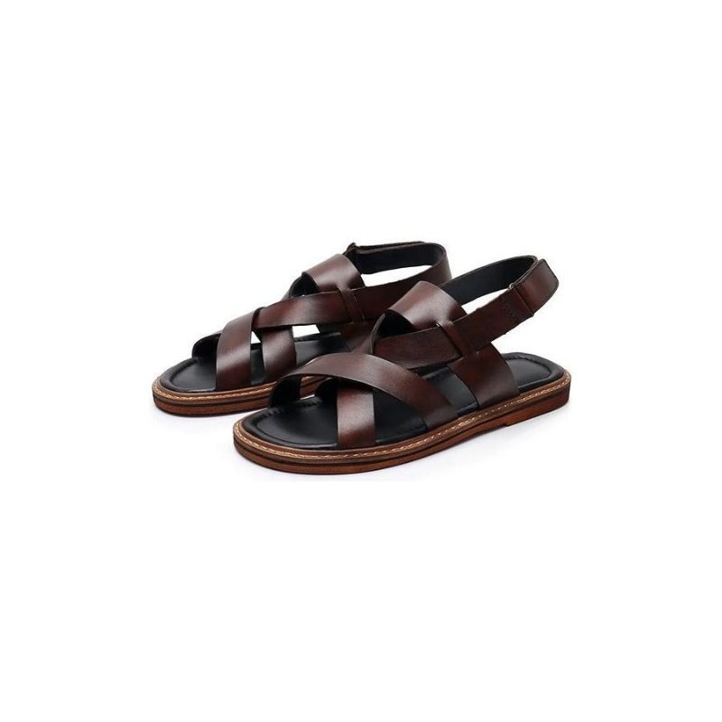 Mænds Fritidssko Roman Peep Toe Sandaler - Kaffe