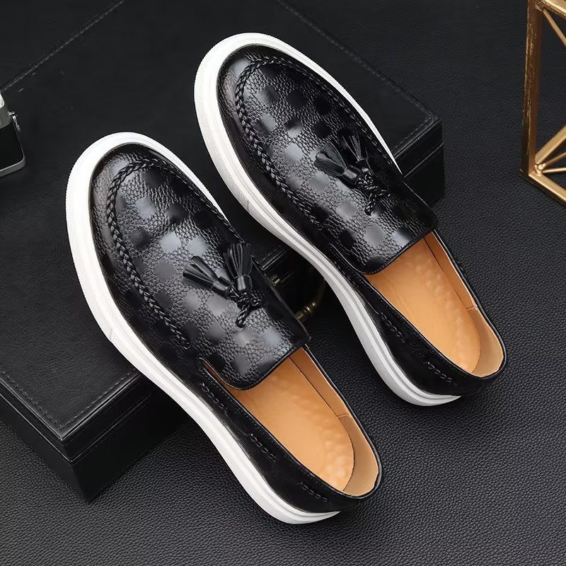 Mænds Fritidssko Slip-on Platform Tassel Sko - Sort