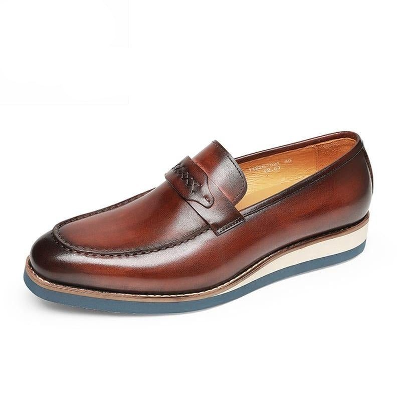 Mænds Loafers Distinguished Læder Eksotisk Business Bryllup Slip-on - Kaffe