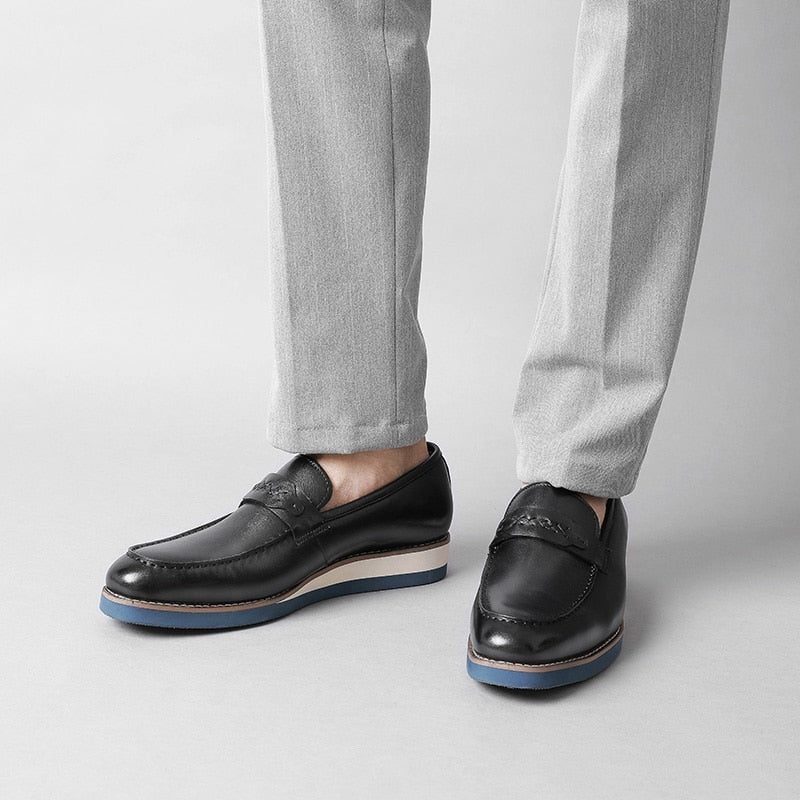 Mænds Loafers Distinguished Læder Eksotisk Business Bryllup Slip-on - Sort