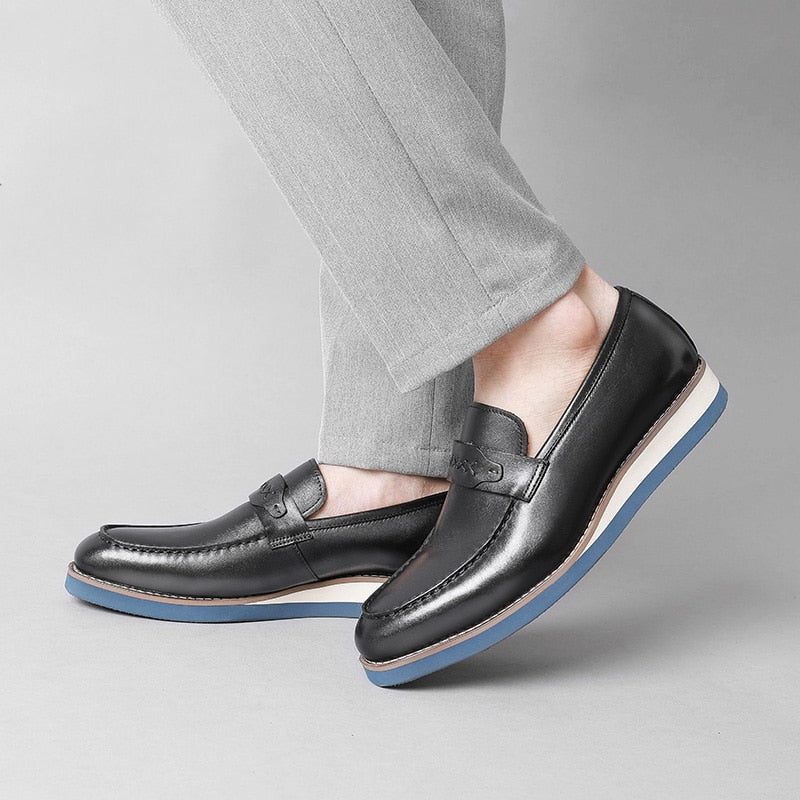 Mænds Loafers Distinguished Læder Eksotisk Business Bryllup Slip-on - Sort