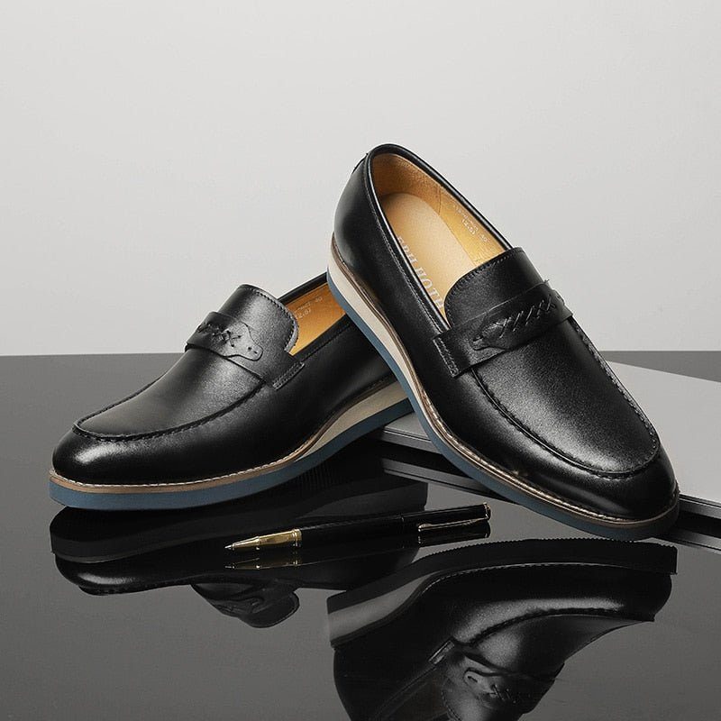 Mænds Loafers Distinguished Læder Eksotisk Business Bryllup Slip-on - Sort