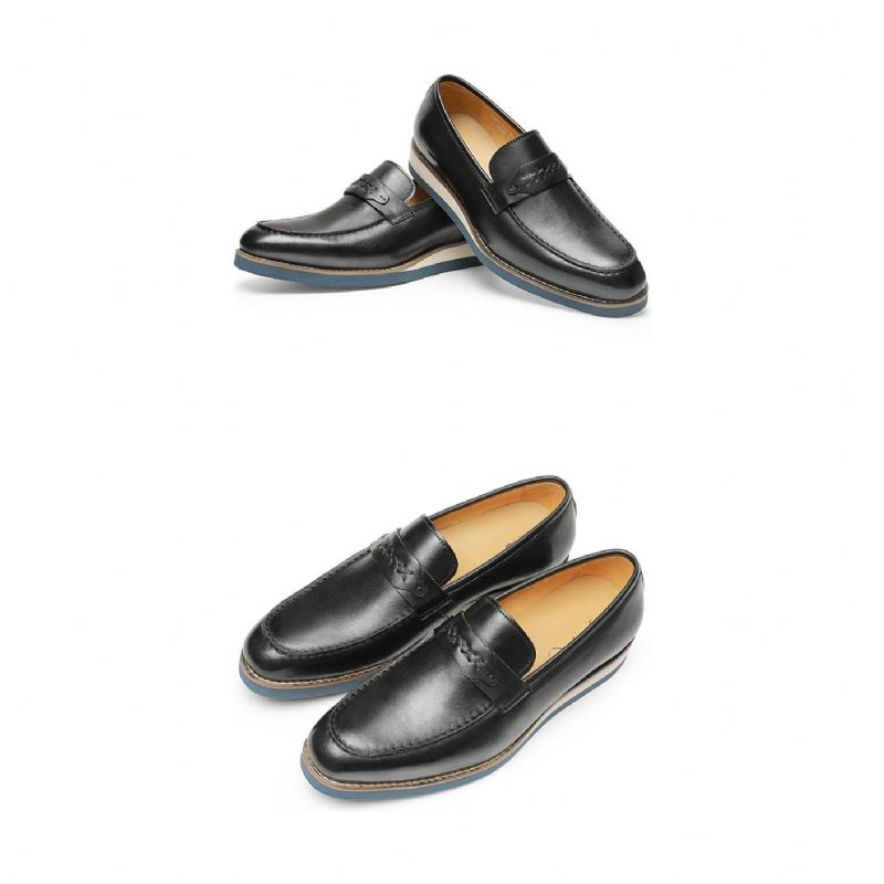 Mænds Loafers Distinguished Læder Eksotisk Business Bryllup Slip-on - Sort