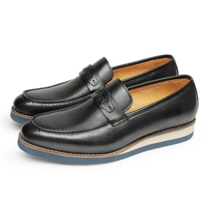 Mænds Loafers Distinguished Læder Eksotisk Business Bryllup Slip-on - Sort