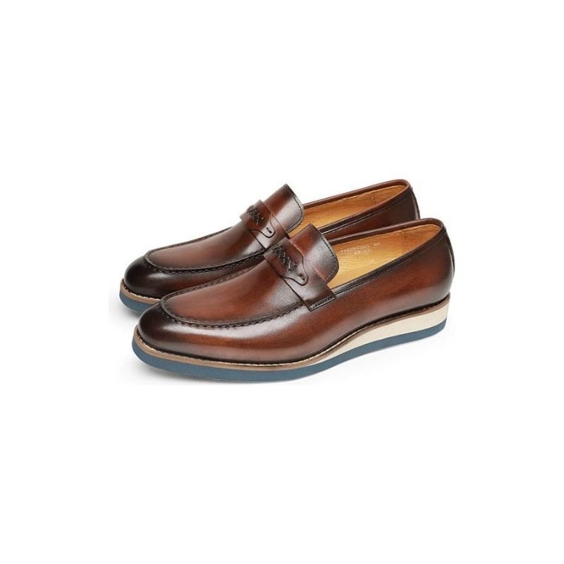 Mænds Loafers Distinguished Læder Eksotisk Business Bryllup Slip-on - Kaffe