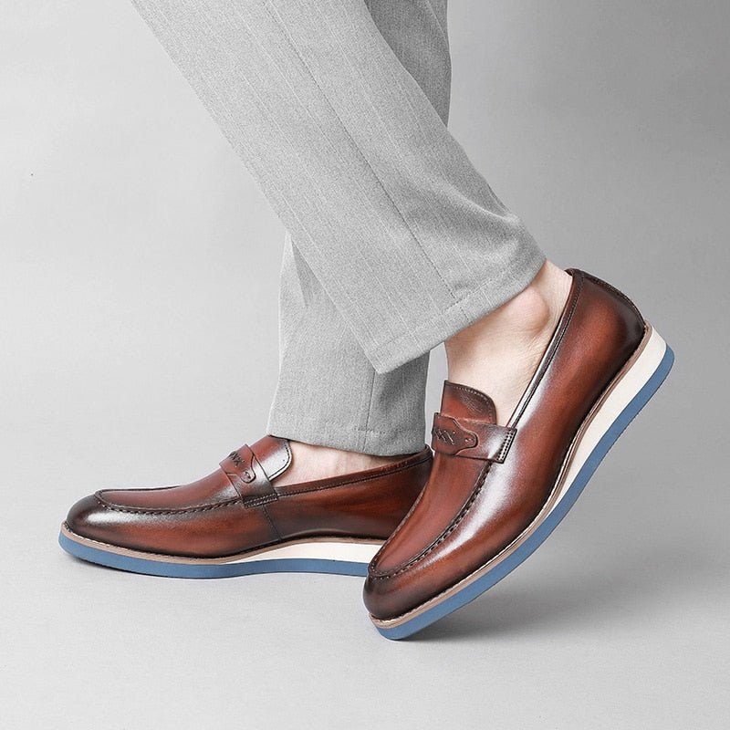 Mænds Loafers Distinguished Læder Eksotisk Business Bryllup Slip-on - Kaffe