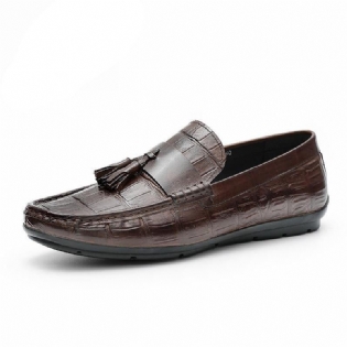 Mænds Loafers Læder Derby Stilfuld Alligator Texture