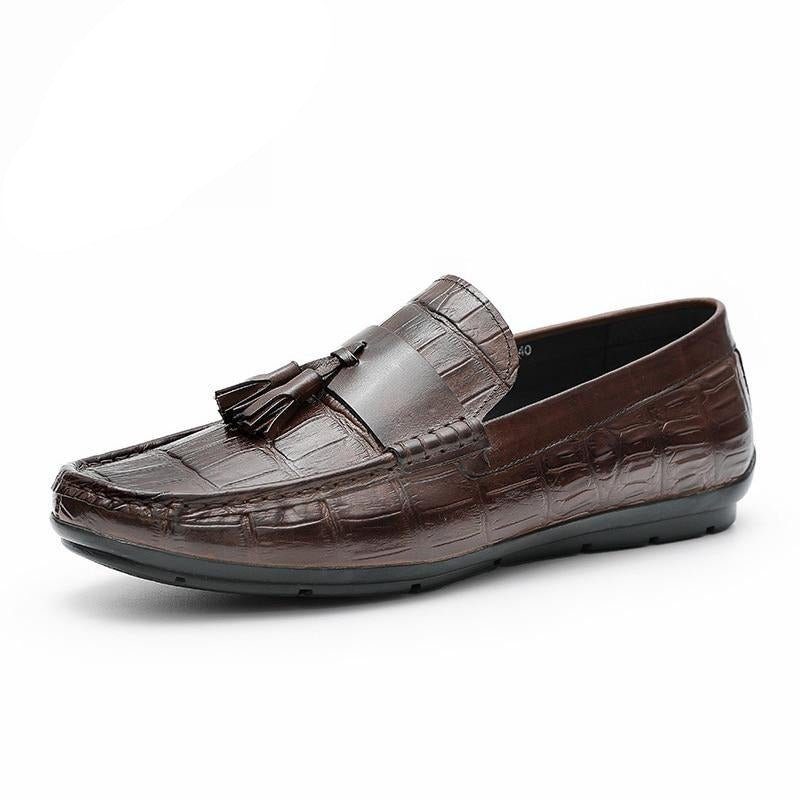 Mænds Loafers Læder Derby Stilfuld Alligator Texture