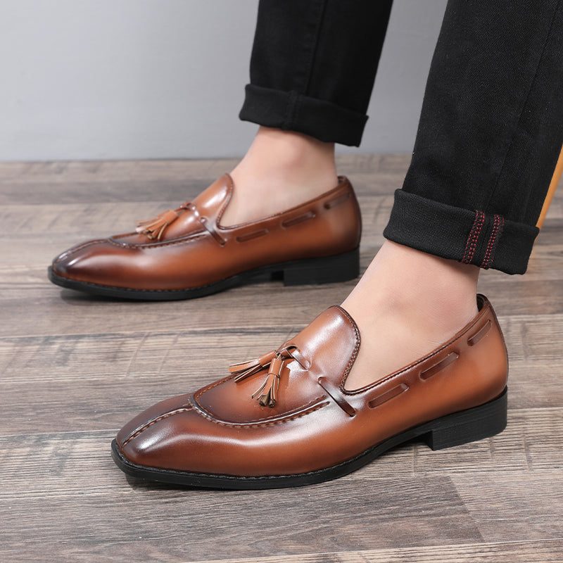 Mænds Loafers Sunshine Tassel Designer Brudekjolesko - Kaffe