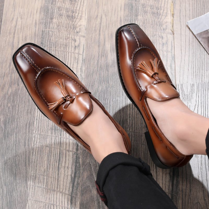 Mænds Loafers Sunshine Tassel Designer Brudekjolesko - Kaffe