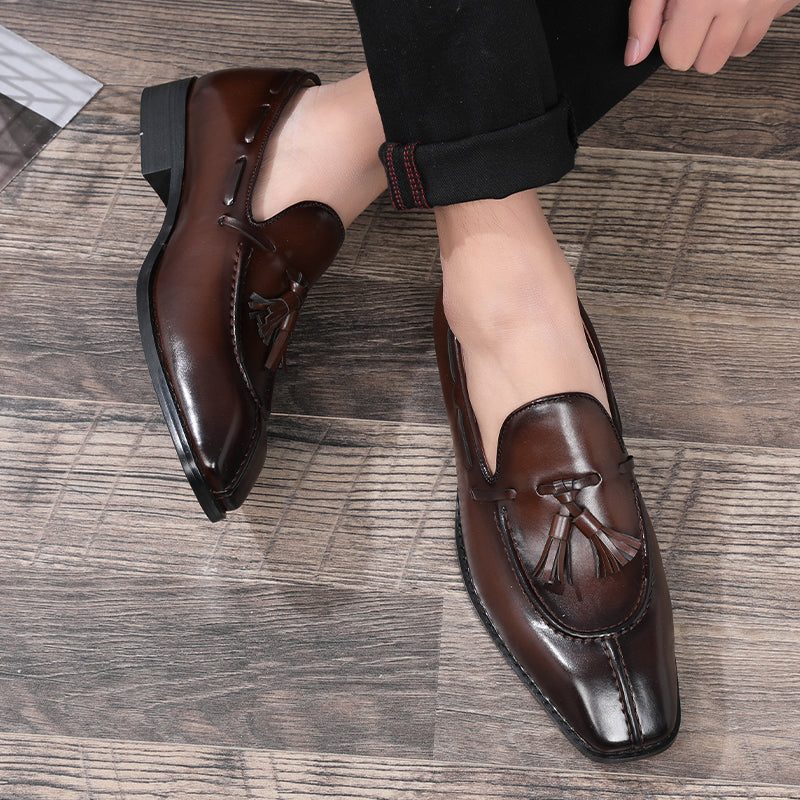 Mænds Loafers Sunshine Tassel Designer Brudekjolesko - Kaffe