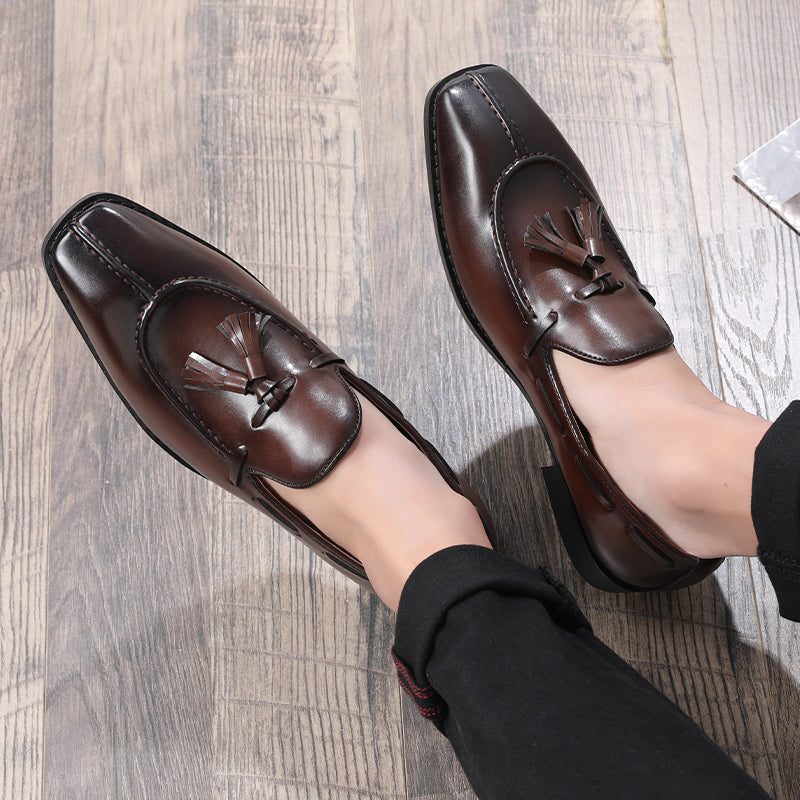 Mænds Loafers Sunshine Tassel Designer Brudekjolesko - Kaffe