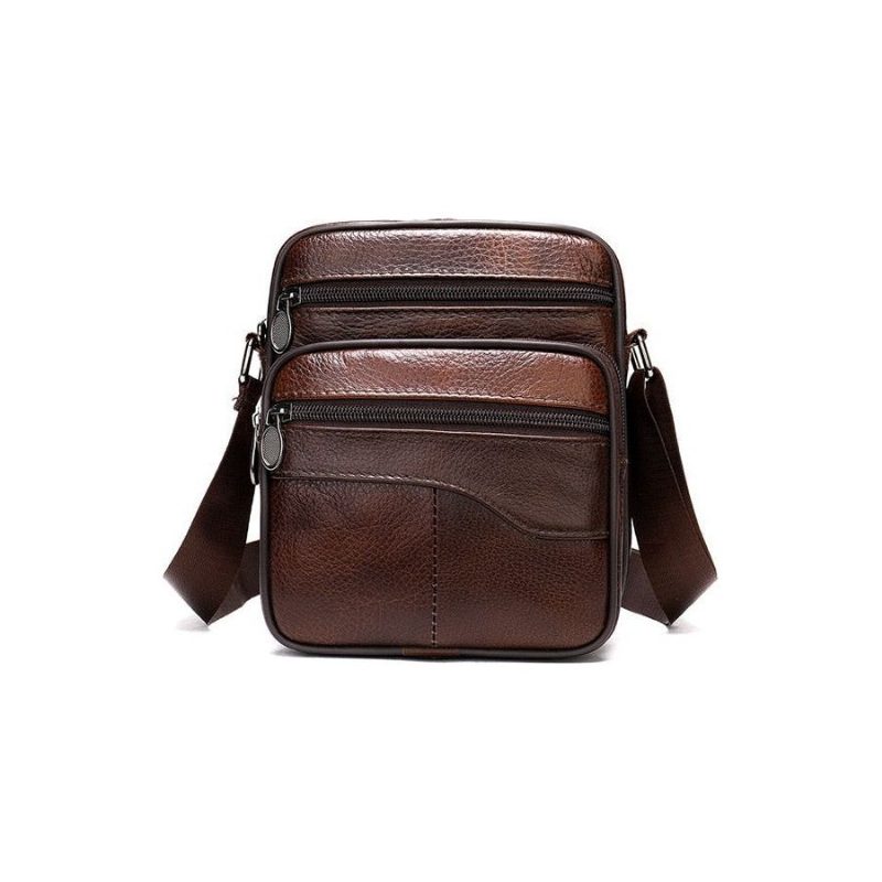 Mænds Skuldertasker Luksus Eksotisk Læder Flap Crossbody Messenger Taske - Kaffe 3