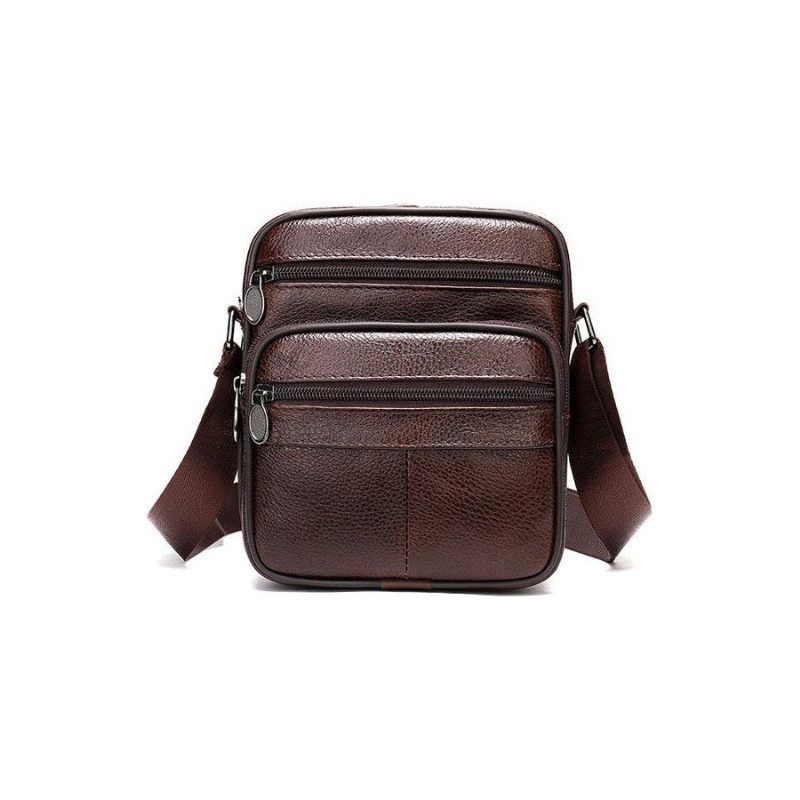 Mænds Skuldertasker Luksus Eksotisk Læder Flap Crossbody Messenger Taske - Kaffe 4