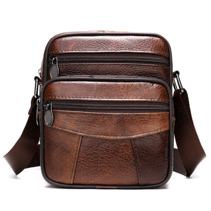 Mænds Skuldertasker Luksus Eksotisk Læder Flap Crossbody Messenger Taske - Brun