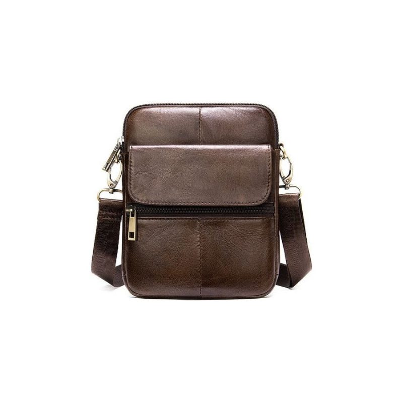 Mænds Skuldertasker Luksus Eksotisk Læder Flap Crossbody Messenger Taske - Kaffe