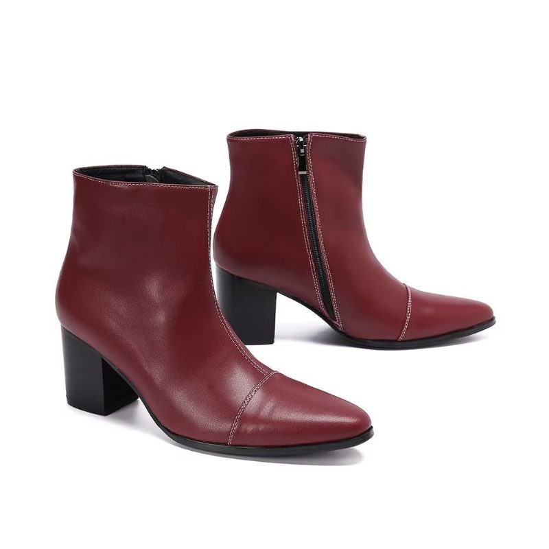 Mænds Støvler Exotic Texture Dress Boots - Burgunder