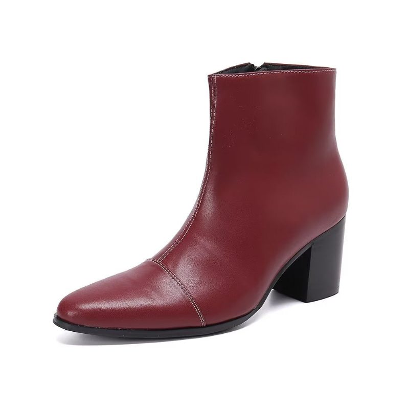 Mænds Støvler Exotic Texture Dress Boots - Burgunder