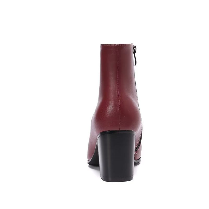 Mænds Støvler Exotic Texture Dress Boots - Burgunder