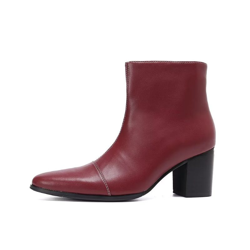 Mænds Støvler Exotic Texture Dress Boots - Burgunder