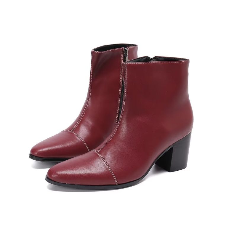 Mænds Støvler Exotic Texture Dress Boots - Burgunder