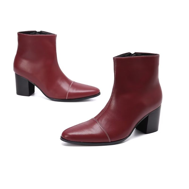 Mænds Støvler Exotic Texture Dress Boots - Burgunder