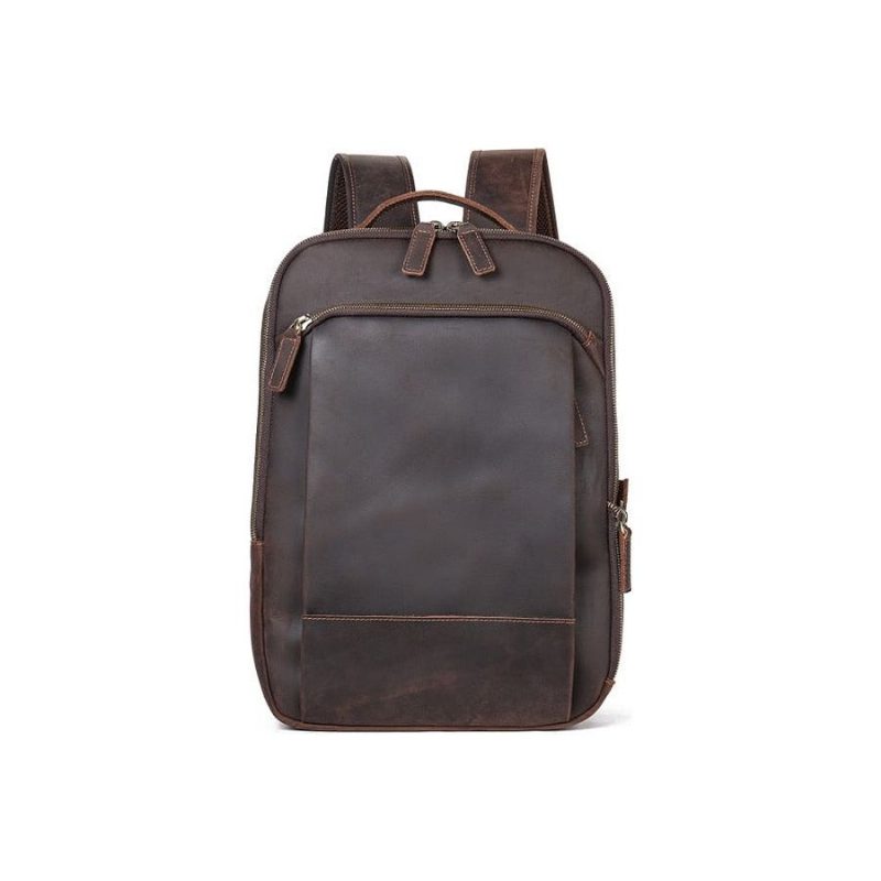 Rygsække Til Mænd Vintage Luksus Læder Laptop Travel Daypack