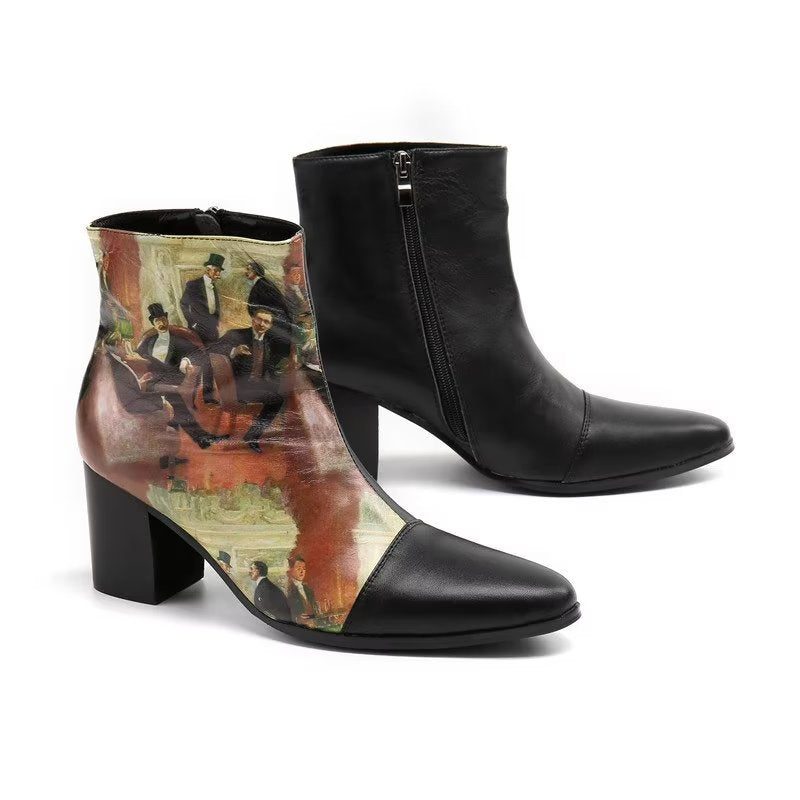 Støvler Til Mænd Exotic Texture Elegant Dress Boots - Eksotisk